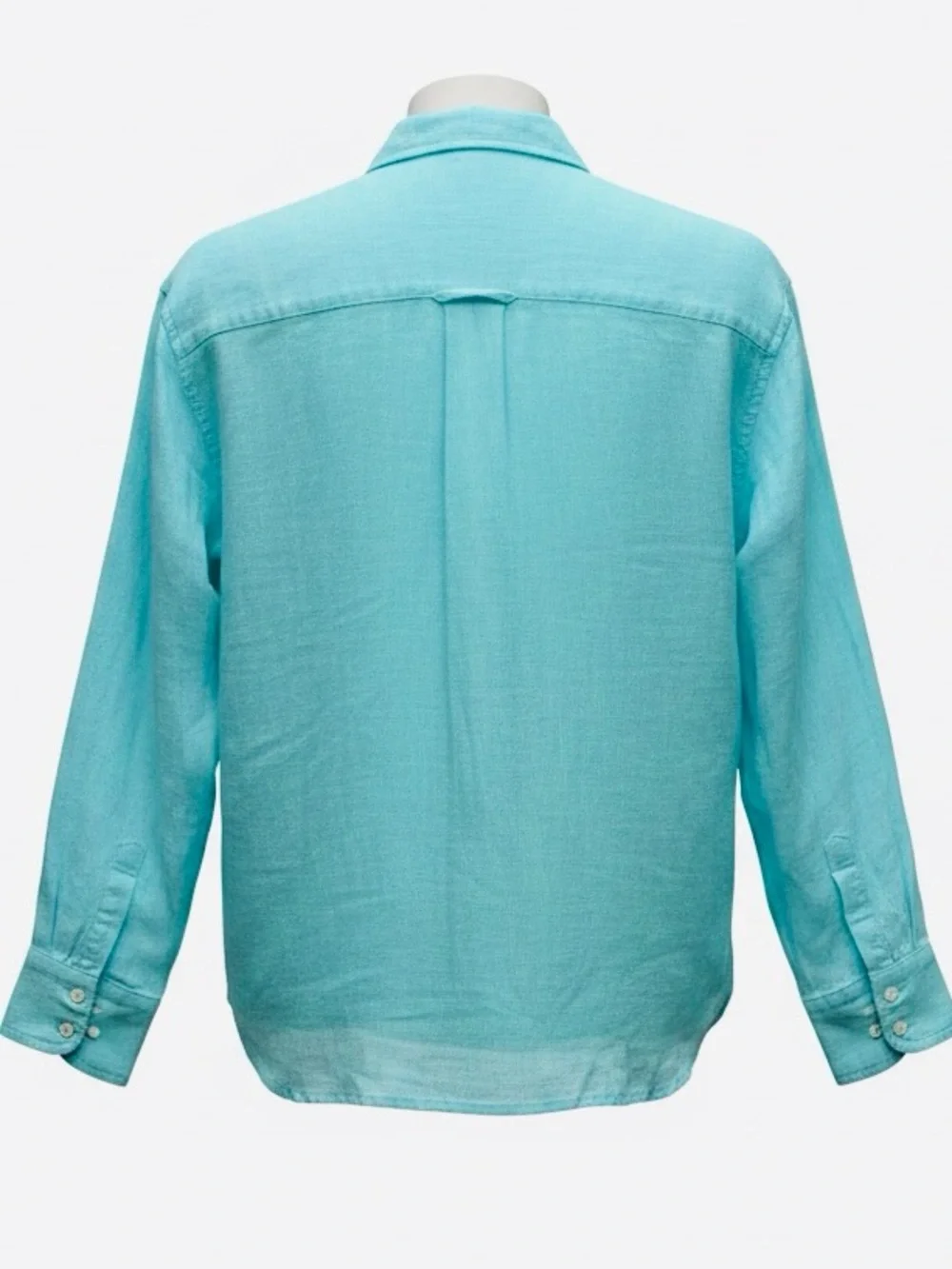 Talbots Linen Cross Dyed Modern Boxy-fit Long Sleeve Button Down Shirt - Picture 4 of 7